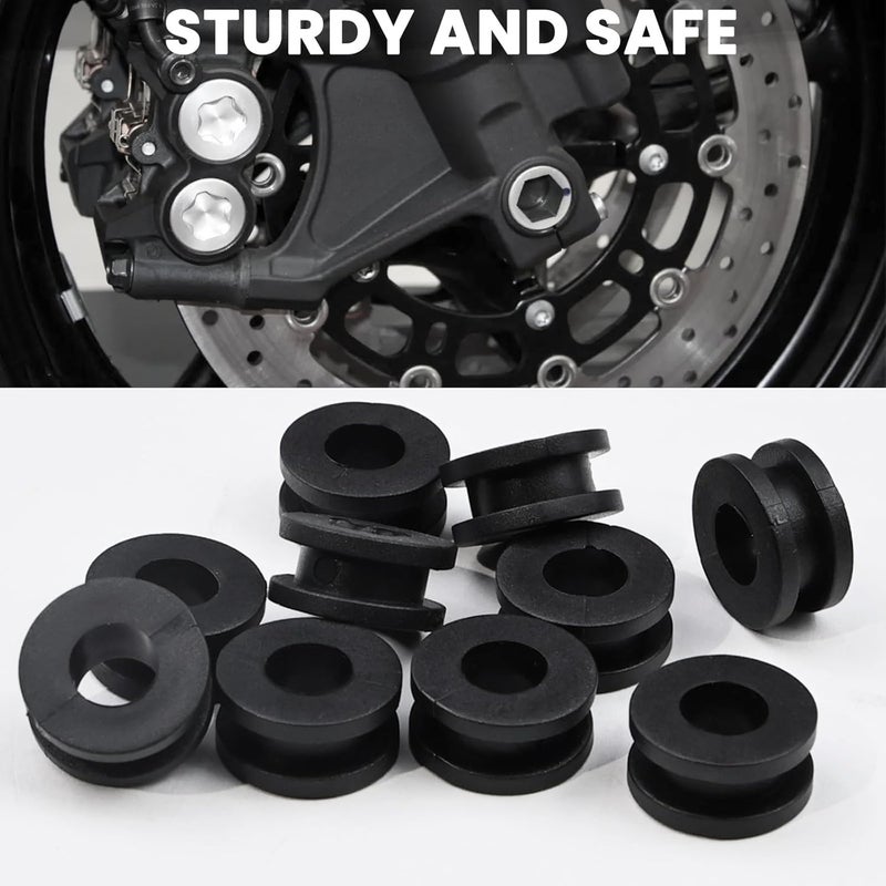Cranviech 20Pcs Motorcycle M6 Rubber Grommets, Motorcycle Rubber Replacement Accessories for Fairings Cowling(20) - Image 4